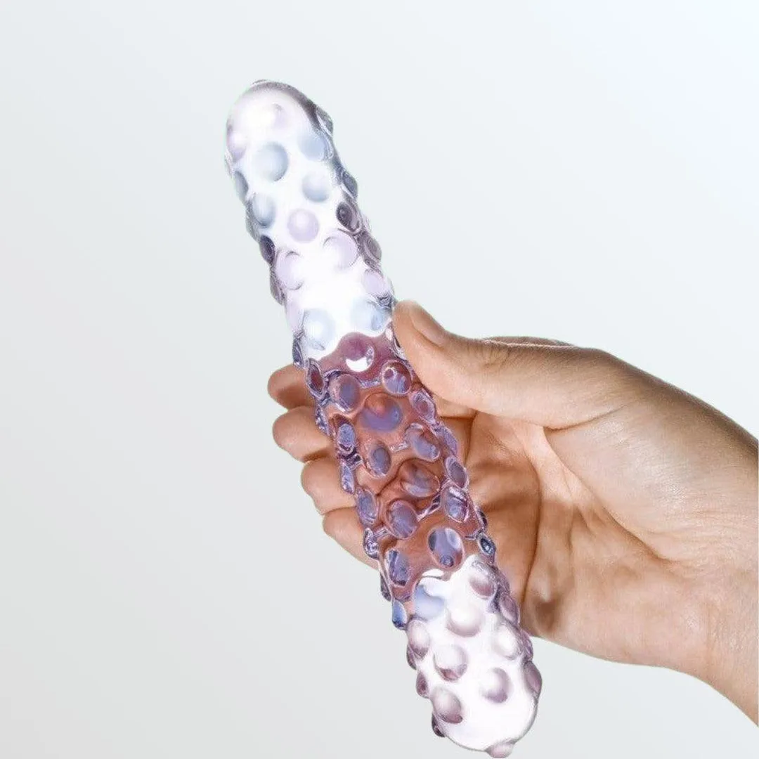 Gläs Purple Rose Nubby 7 Glass Dildo