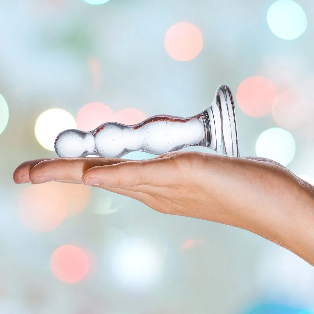 Gläs Triple Play 4 Beaded Glass Butt Plug Dildo