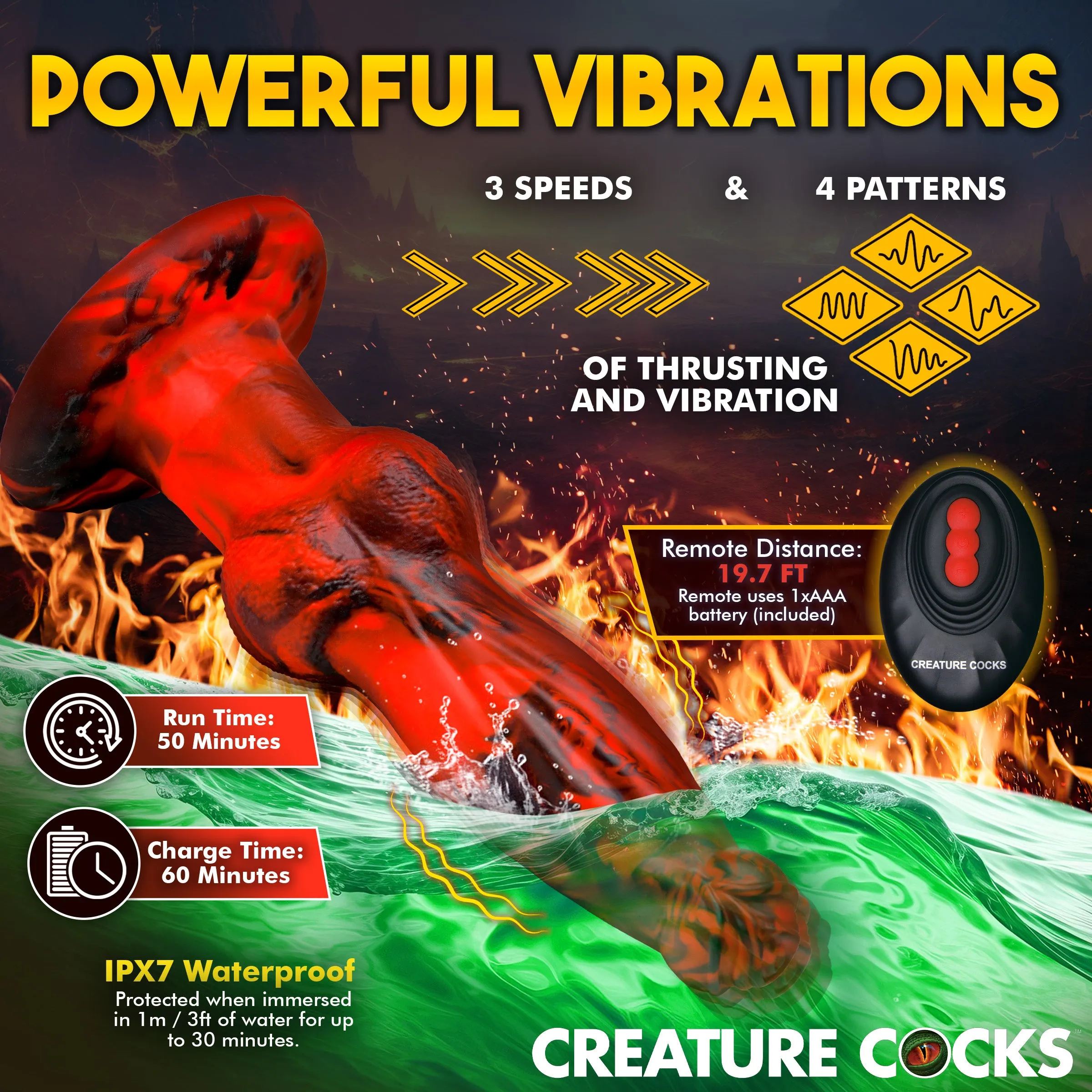 Hell Wolf Thrusting And Vibrating Dildo