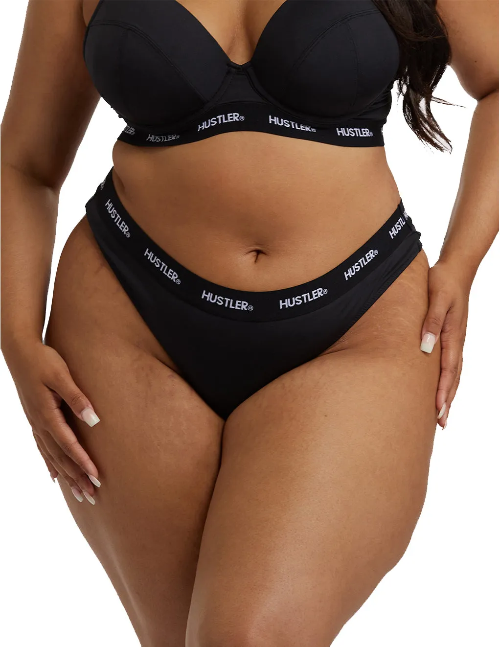 HUSTLER® Logo Thong Black