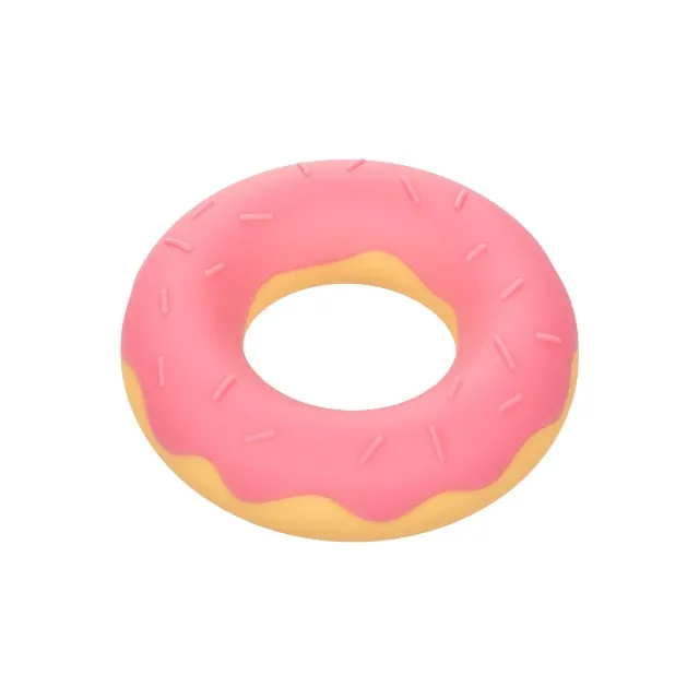 Inel pentru penis CALEXOTICS Dickin' Donuts. în formă de gogoașă. din silicon elastic și confortabil. diametru 2.5 cm. roz