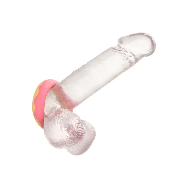 Inel pentru penis CALEXOTICS Dickin' Donuts. în formă de gogoașă. din silicon elastic și confortabil. diametru 2.5 cm. roz