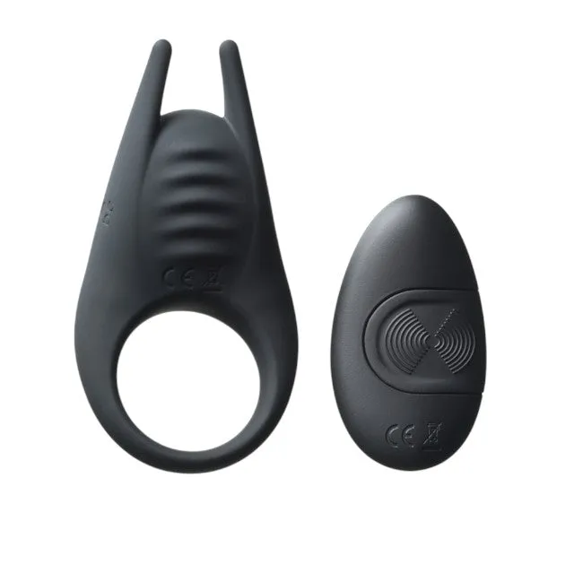 Inel vibrator pentru penis INTY TOYS CRAVE. control prin telecomandă. 10 funcții de vibrații ultra-puternice. silențios. negru
