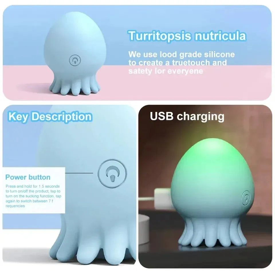 Jellyfish Clit Sucking Stimulator - Nipple Clitoral Vibrator Female Sex Toys