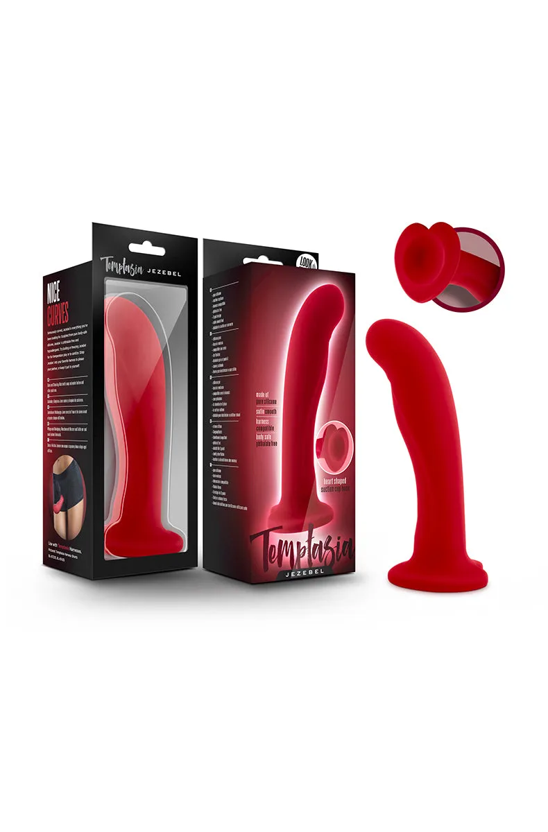 Jezebel Slim Silicone Dildo in Red