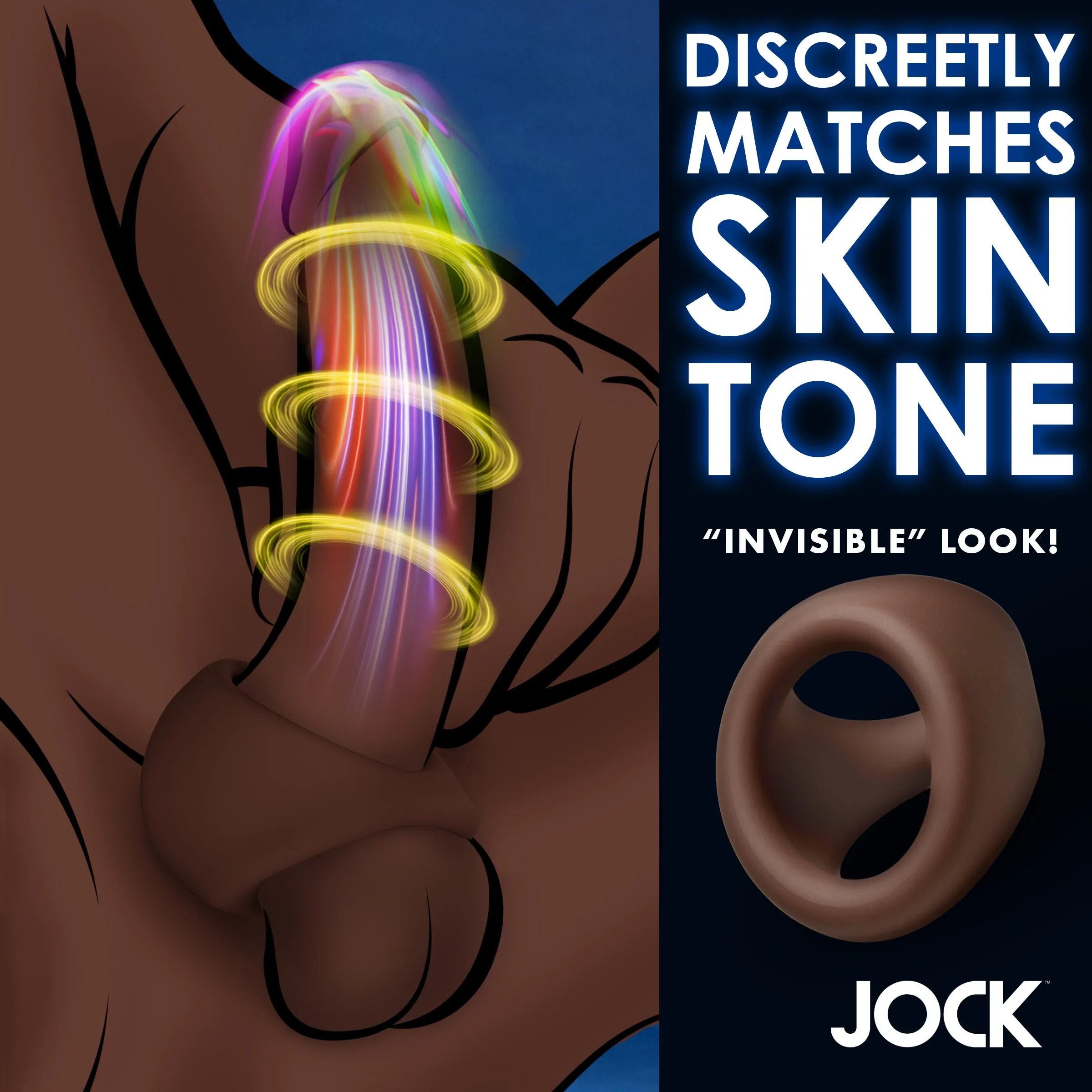Jock Silicone Cock & Ball Ring - Dark