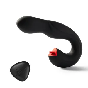 Joi Pro App Controlled Rotating Black Vibrator With Tongue
