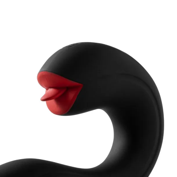 Joi Pro App Controlled Rotating Black Vibrator With Tongue