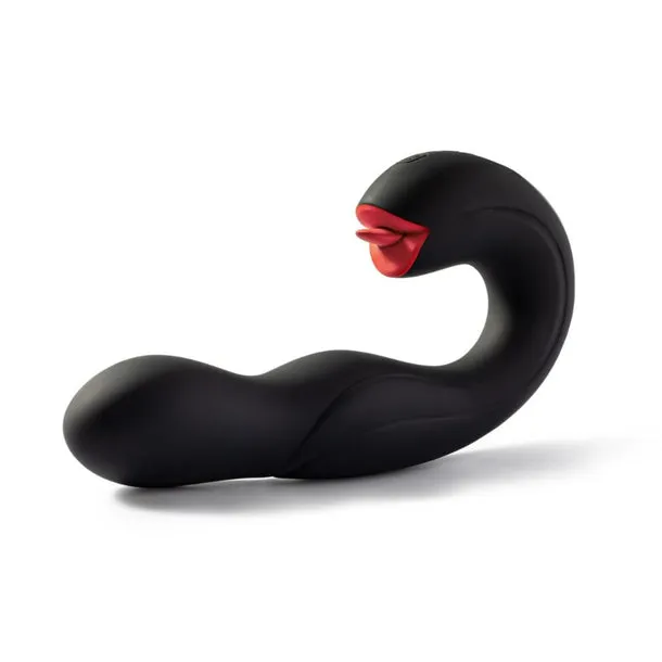 Joi Pro App Controlled Rotating Black Vibrator With Tongue
