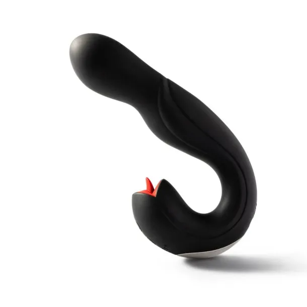 Joi Pro App Controlled Rotating Black Vibrator With Tongue