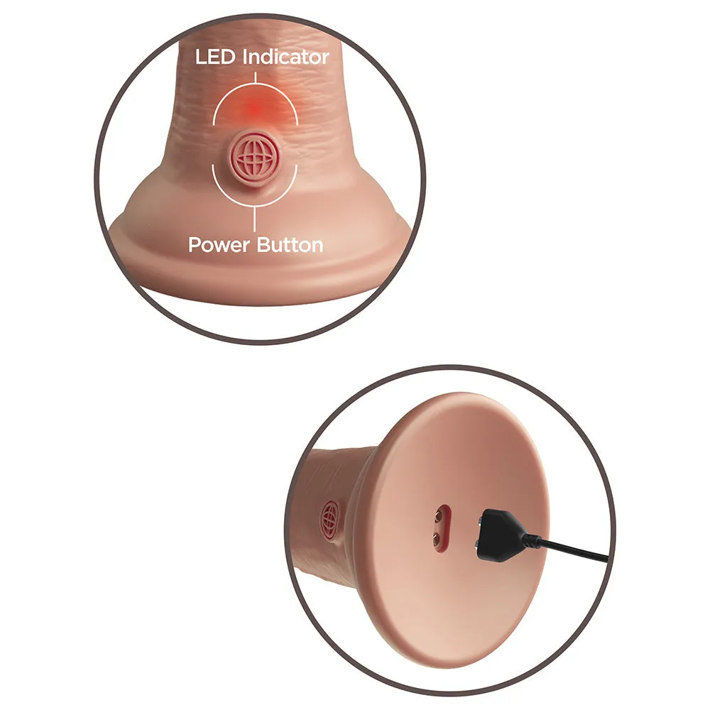 King Cock Elite 6 Vibrating Silicone Dual Density Dildo - Vanilla