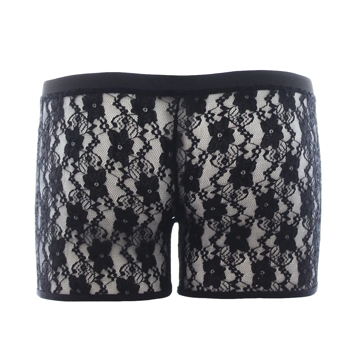 Kink Open Crotch Boxer Briefs | Lace | Black | Elastic Waist