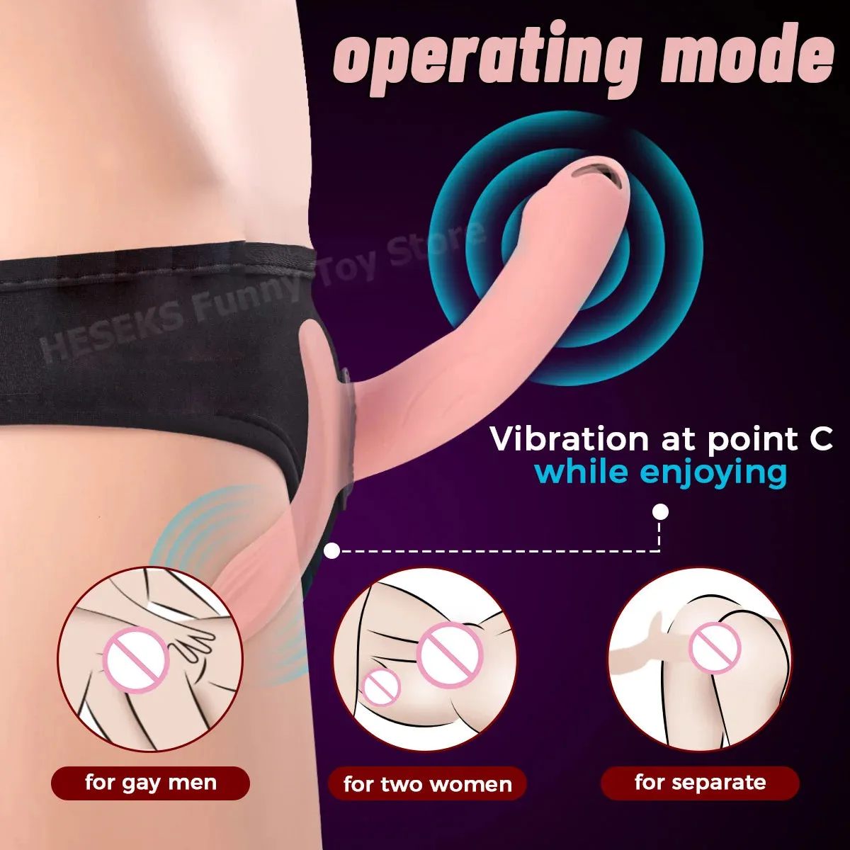 Lesbian Strapon Vibrating Dildo - Double End Pink Anal Dildo G Spot Vibrator Clit Stimulator