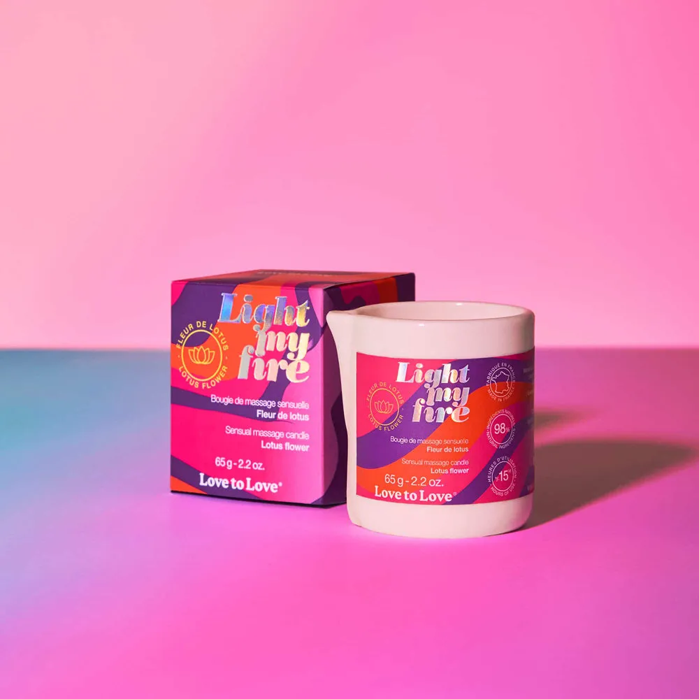 Light My Fire Sensual Massage Candle - Lotus Flower Scent 2.2 oz.
