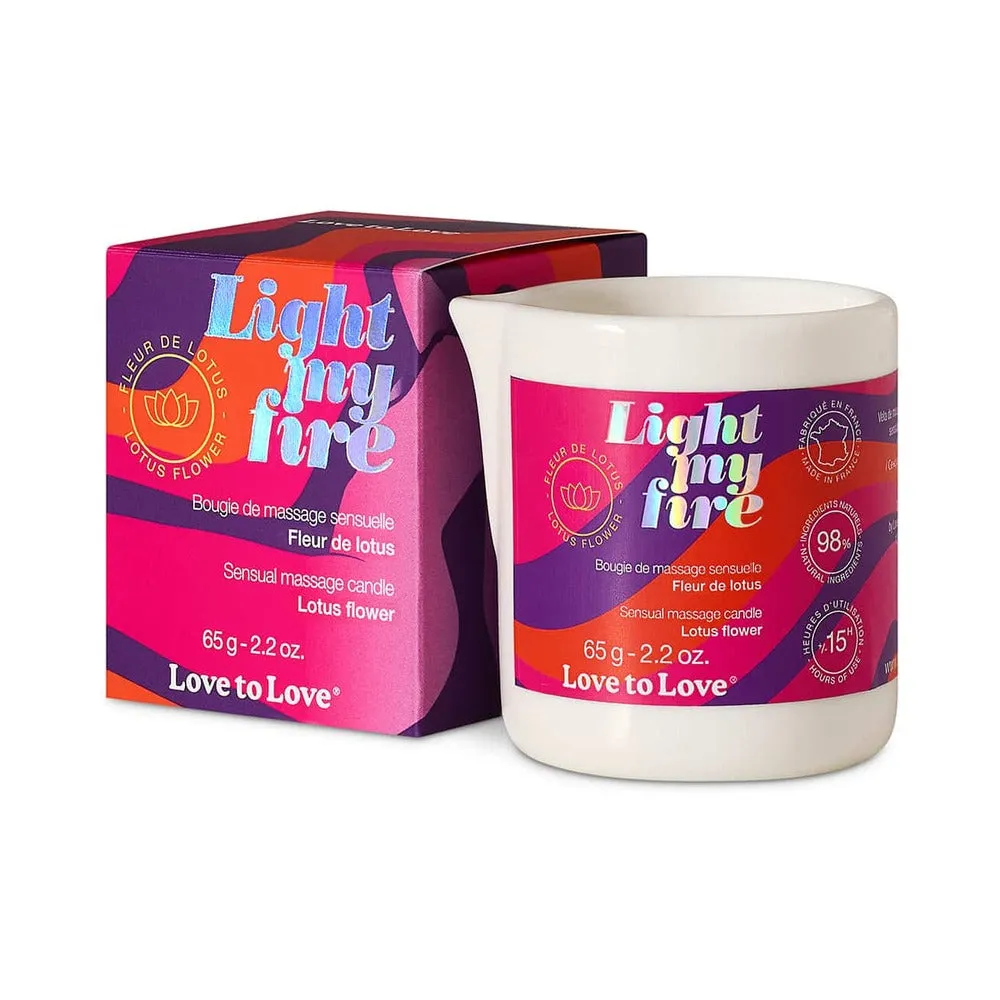 Light My Fire Sensual Massage Candle - Lotus Flower Scent 2.2 oz.