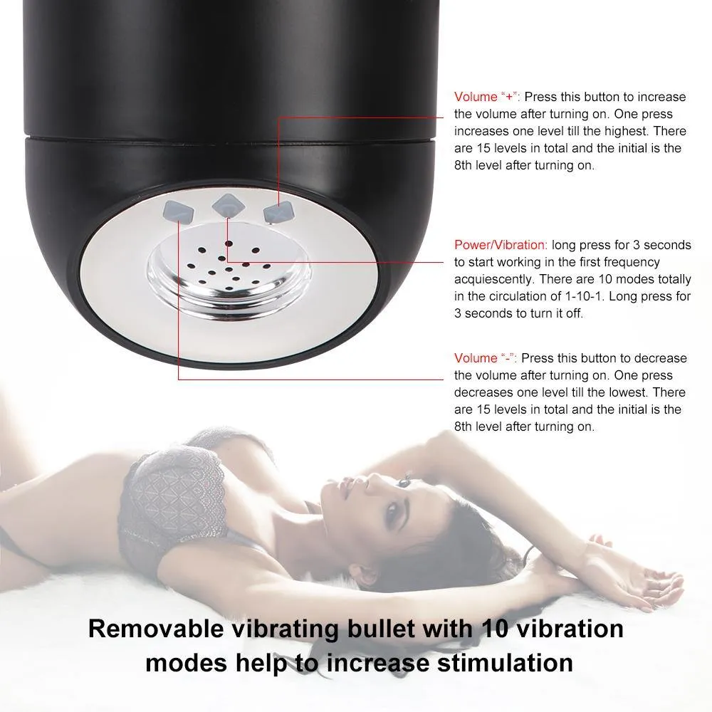 Male Masturbator Cup with 10 Stimulation Vibration Modes Sexy Love-making Voice of Girl