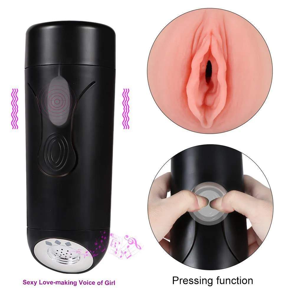 Male Masturbator Cup with 10 Stimulation Vibration Modes Sexy Love-making Voice of Girl