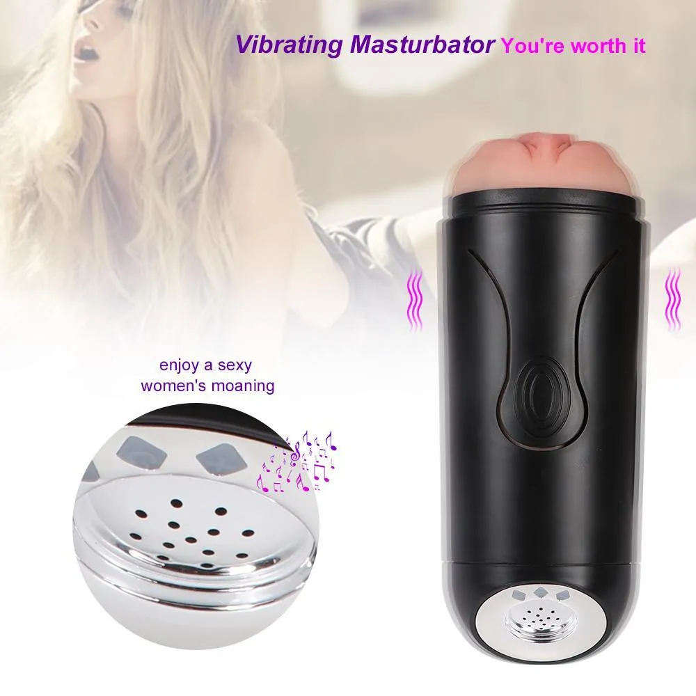 Male Masturbator Cup with 10 Stimulation Vibration Modes Sexy Love-making Voice of Girl