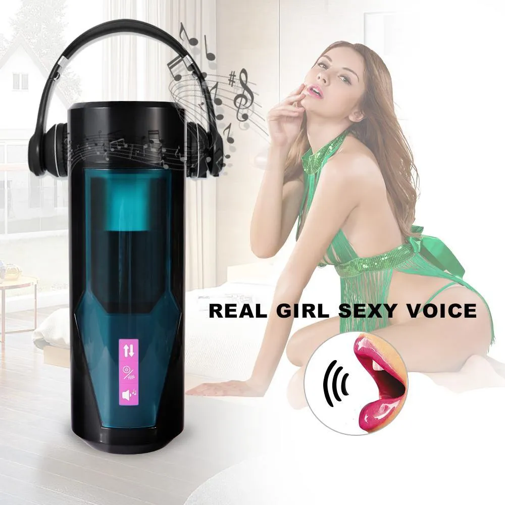 Male Masturbator Cup with 9 Vibration Modes Real Sexy Voice