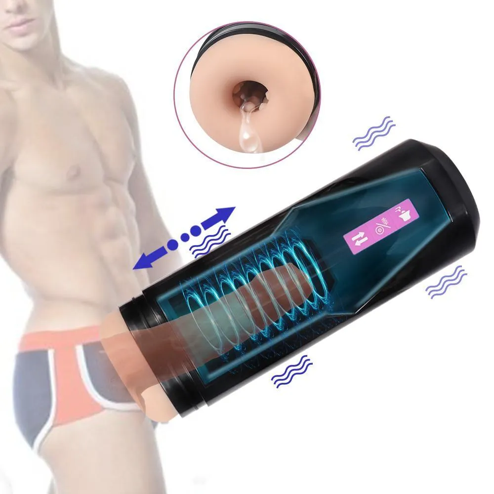 Male Masturbator Cup with 9 Vibration Modes Real Sexy Voice