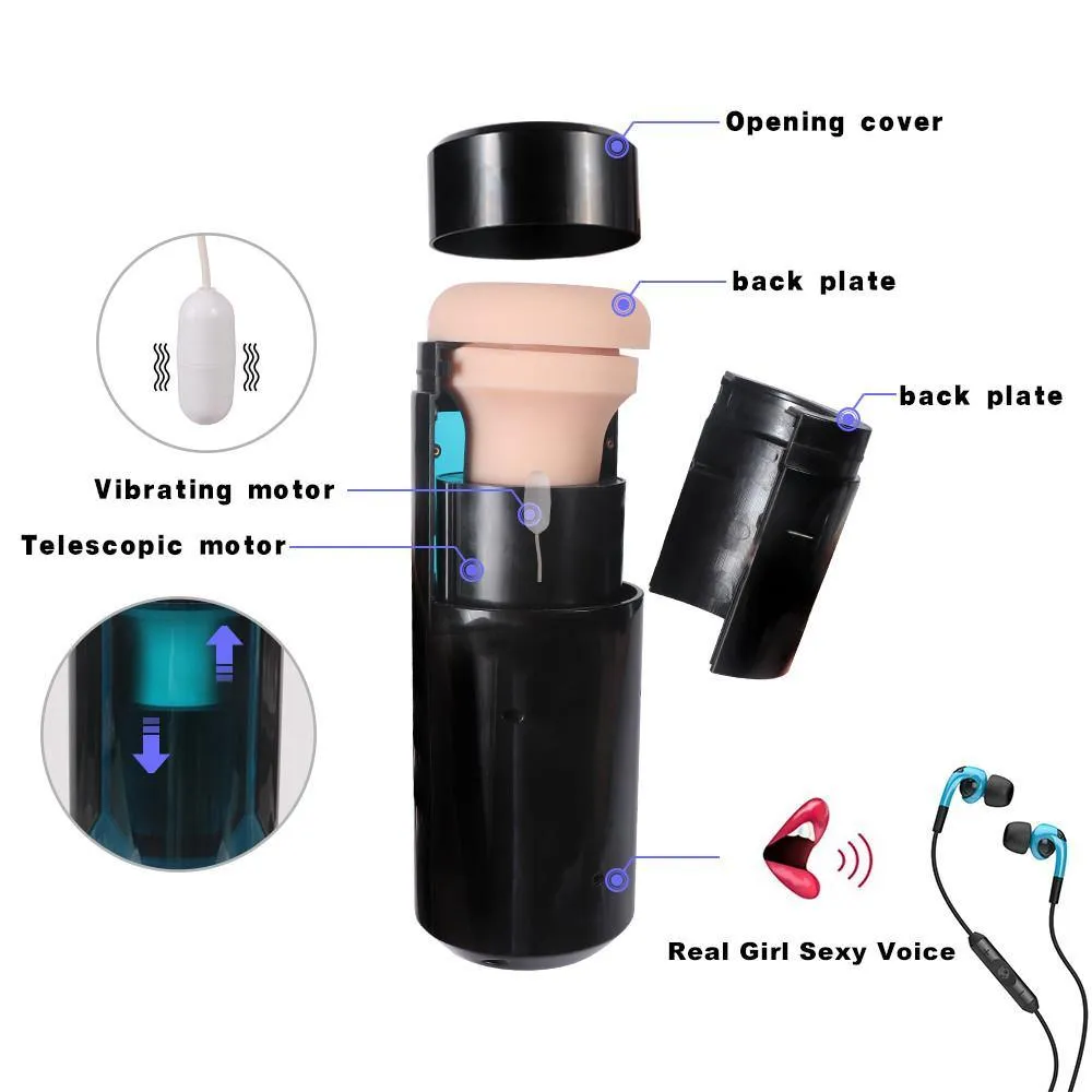 Male Masturbator Cup with 9 Vibration Modes Real Sexy Voice