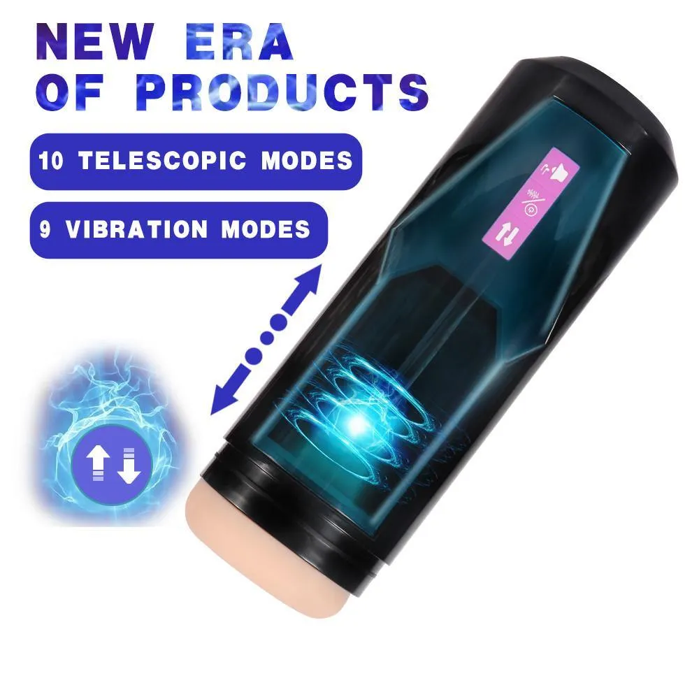 Male Masturbator Cup with 9 Vibration Modes Real Sexy Voice