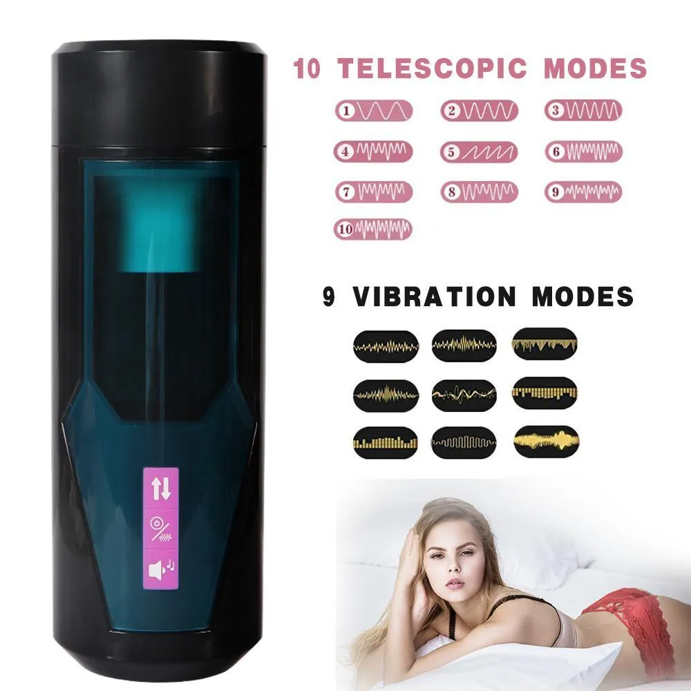 Male Masturbator Cup with 9 Vibration Modes Real Sexy Voice
