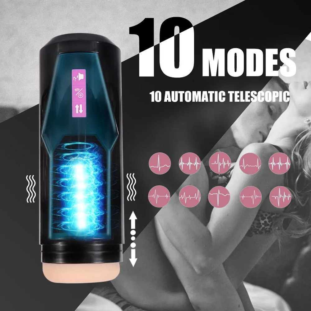 Male Masturbator Cup with 9 Vibration Modes Real Sexy Voice