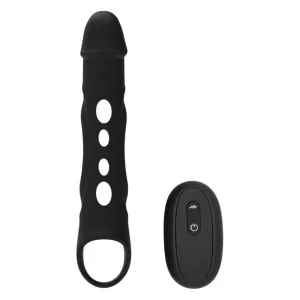 Manșon vibrator DREAMTOYS RAMROD. pentru extensia penisului. control prin telecomandă. 7 funcții de vibrație. 26 cm. negru