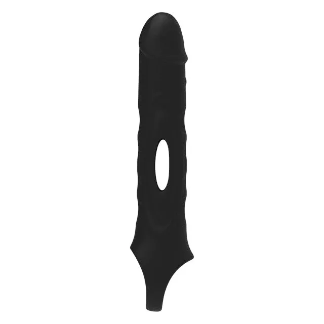 Manșon vibrator DREAMTOYS RAMROD. pentru extensia penisului. control prin telecomandă. 7 funcții de vibrație. 26 cm. negru