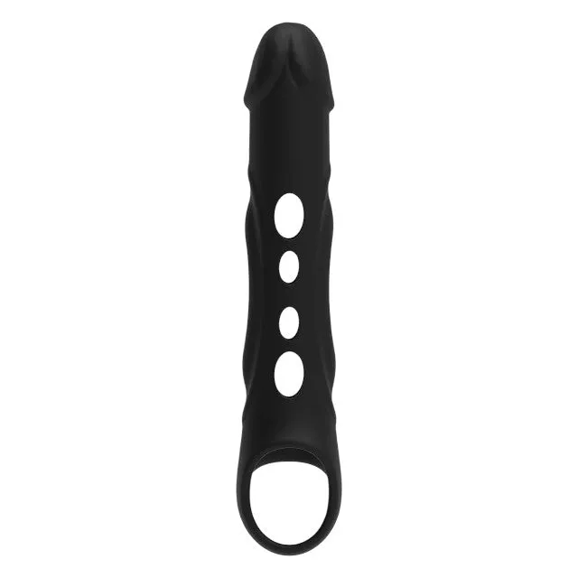 Manșon vibrator DREAMTOYS RAMROD. pentru extensia penisului. control prin telecomandă. 7 funcții de vibrație. 26 cm. negru