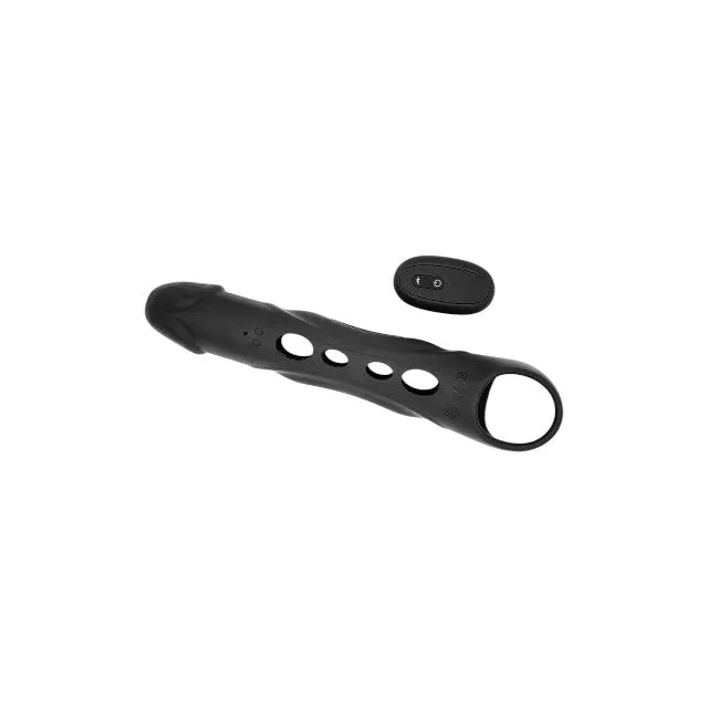 Manșon vibrator DREAMTOYS RAMROD. pentru extensia penisului. control prin telecomandă. 7 funcții de vibrație. 26 cm. negru