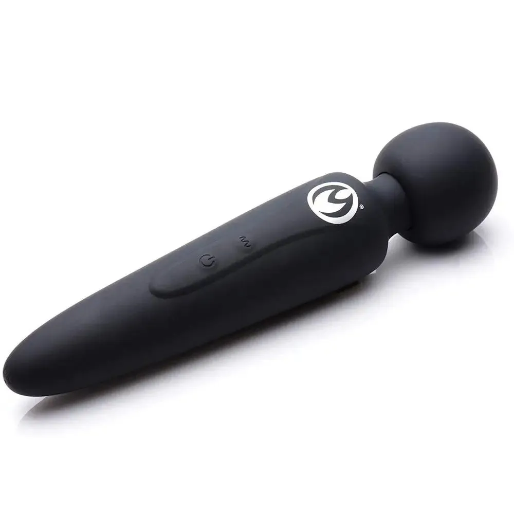 Master Series Silicone Black Rechargeable Ultra Powerful Silicone Wand Massager