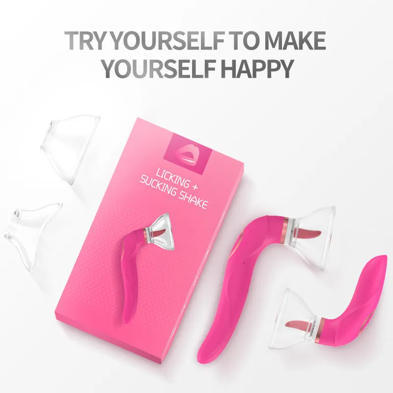 Oral Sucker Tongue Licking Vibrator - Double End G Spot Clit Stimulator Sex Toys for Women