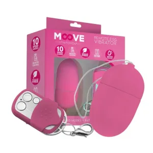 Ou vibrator INTOYOU MOOVE Remote Medium Egg Vibrator. cu control prin telecomandă. 10 funcții de vibrație. rezistent la apă. roz