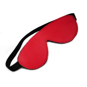 Padded Leather Blindfold. Red
