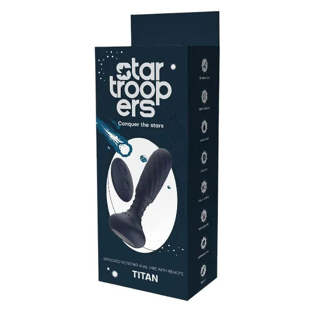Plug anal vibrator DREAMTOYS Startroopers Titan. control prin telecomandă. 10 funcții de vibrație. lungime 14.2 cm. albastru