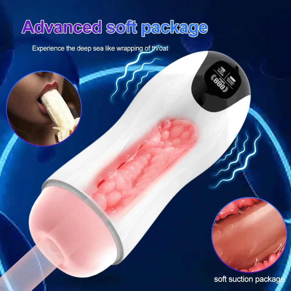 Realistic Pussy Adult Stroker Male Masturbator - Vibrating Thrusting Penis Massage Voice Interaction