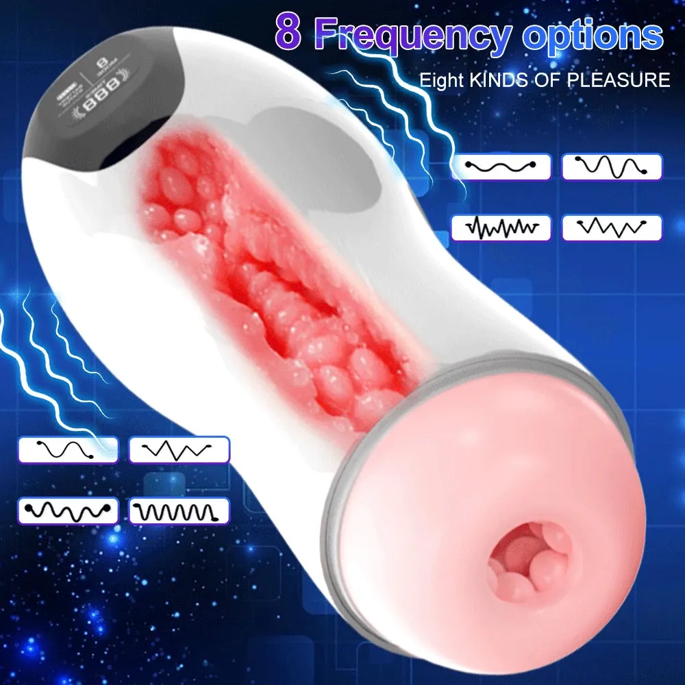 Realistic Pussy Adult Stroker Male Masturbator - Vibrating Thrusting Penis Massage Voice Interaction