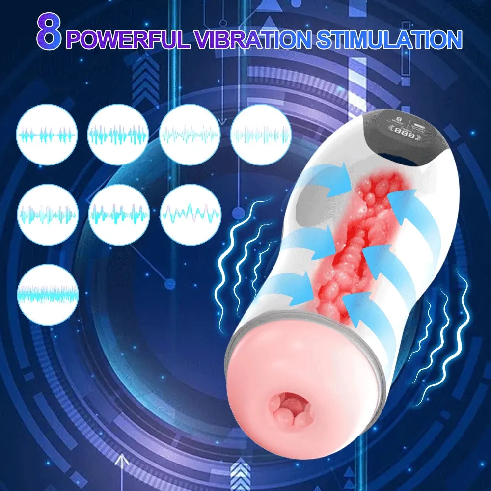 Realistic Pussy Adult Stroker Male Masturbator - Vibrating Thrusting Penis Massage Voice Interaction