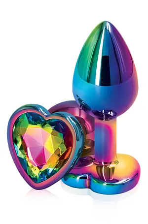 Rear Assets Technocolored Heart Rainbow Butt Plug
