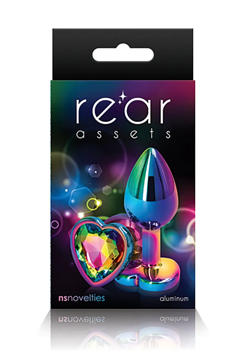 Rear Assets Technocolored Heart Rainbow Butt Plug