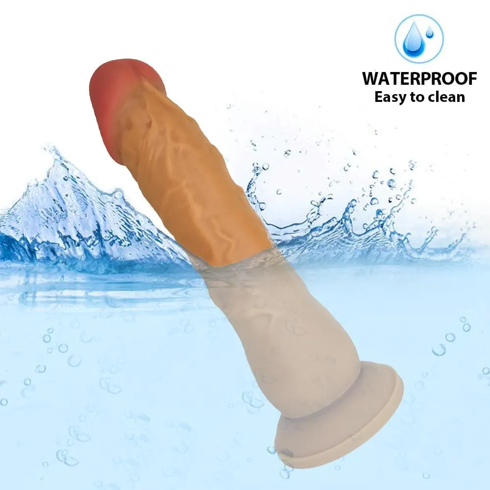 Red & Brown Naturel 7 Inch Realistic Dildo