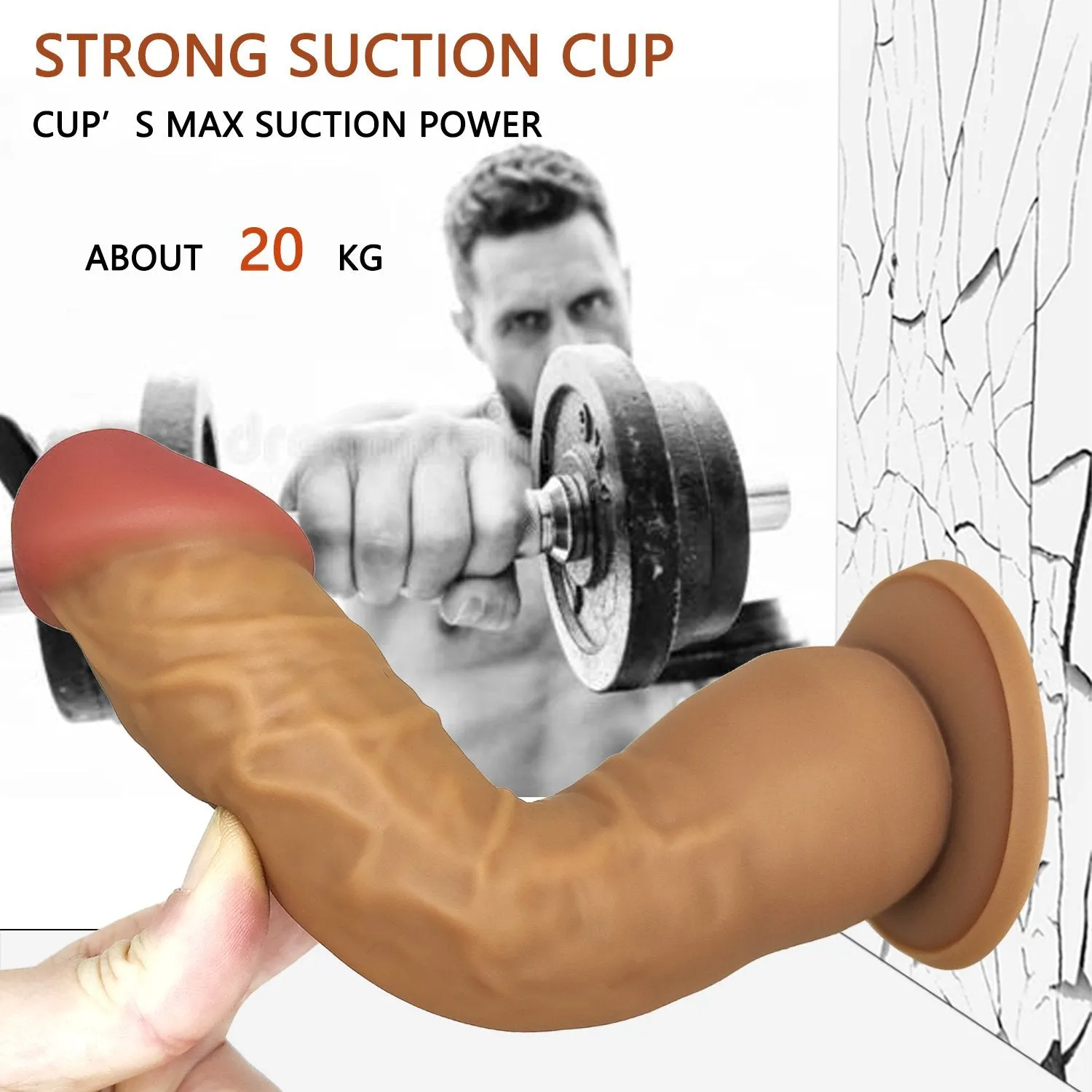 Red & Brown Naturel 7 Inch Realistic Dildo