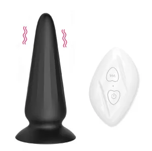 Remote Control Vibrating Butt Plug - Tapered Vaginal Anal Stimulator Prostate Massager