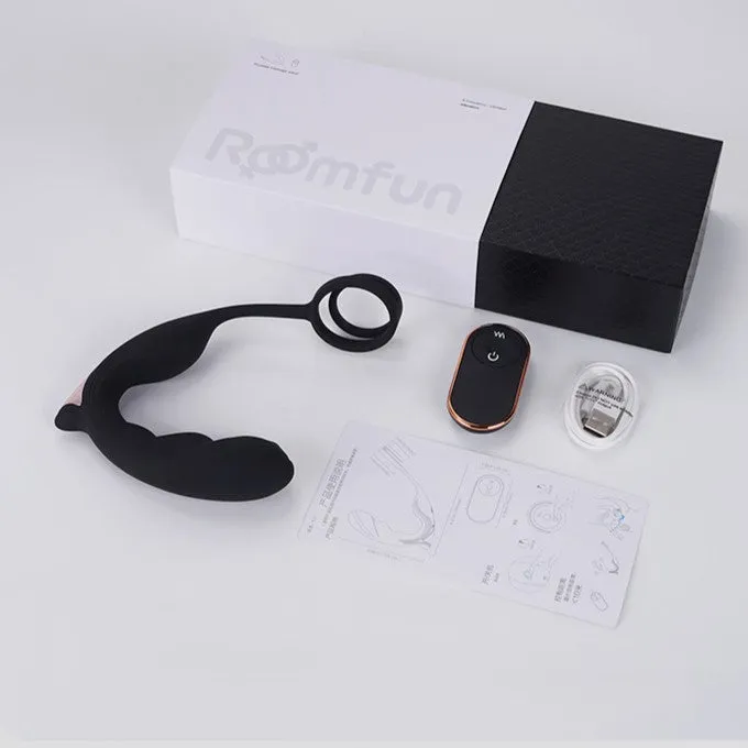 Roomfun Prostage Massager with Cock Ring Remote Control