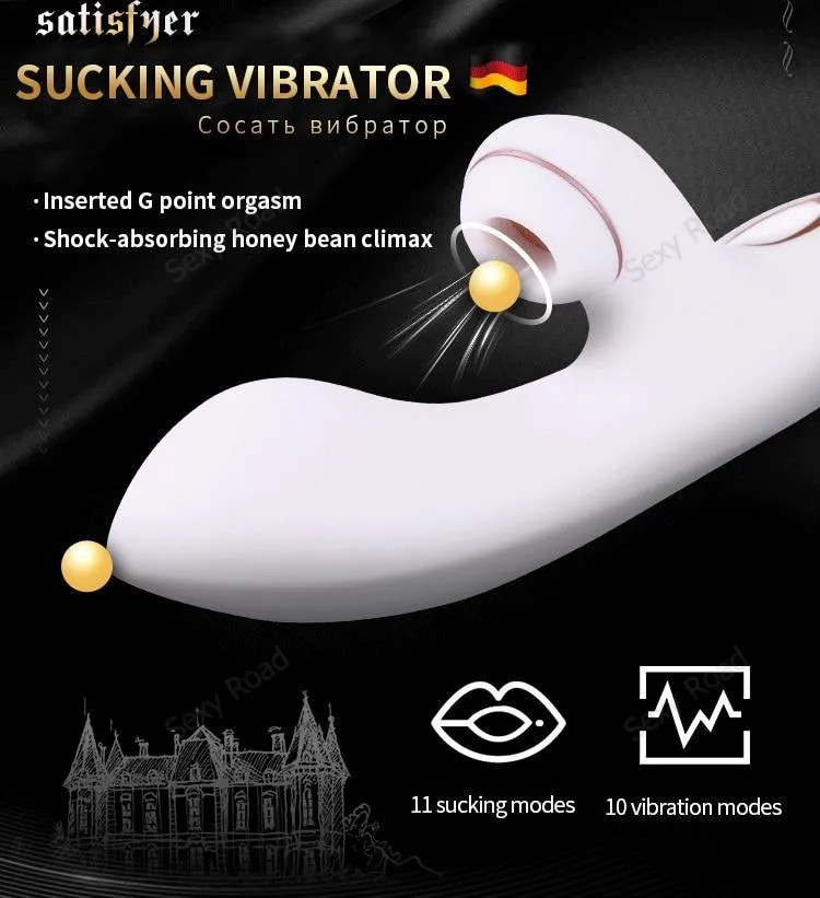 Satisfyer 10 Speed Sucking Nipple Rabbit Vibrators Clit Stimulation