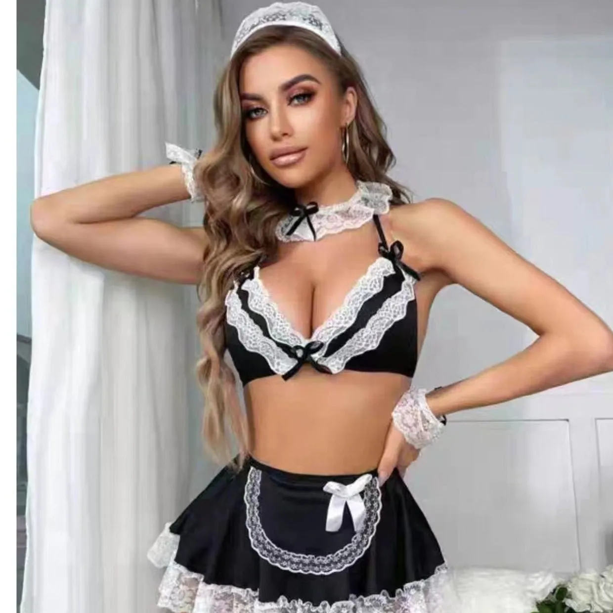 Service With a Smirk Maid Lace Lingerie Set