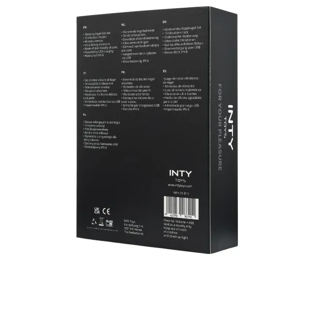 Set bile kegel vibratoare INTY TOYS BLAZE. control prin telecomandă. 10 funcții de vibrații ultra-puternice. silențios. negru