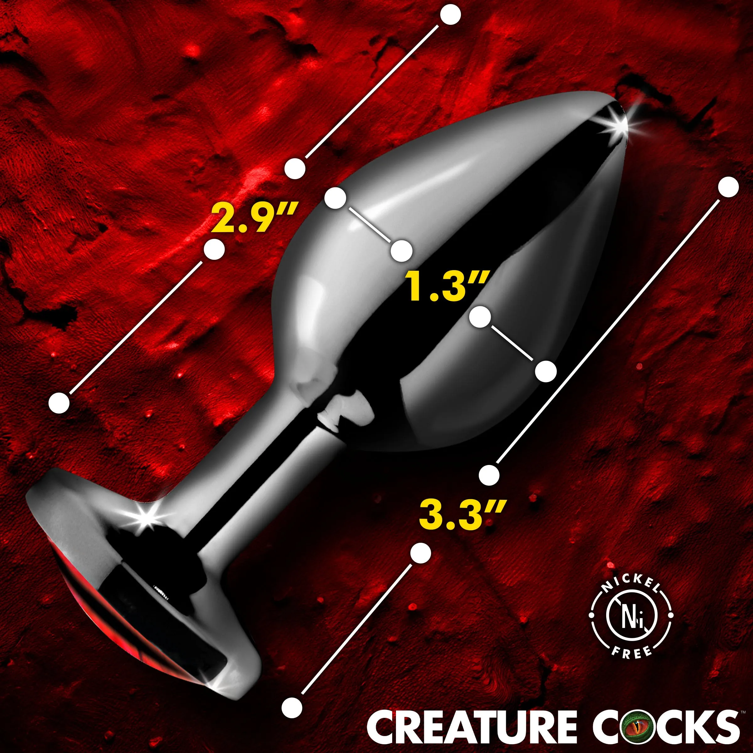 Sinister Eye Red Eye Metal Butt Plug - Medium